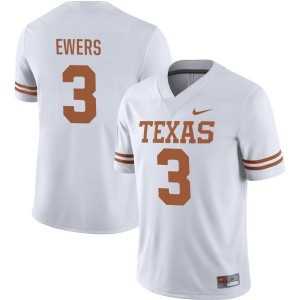 Men%27s Texas Longhorns #3 Quinn Ewers White Stitched Jersey Dzhi